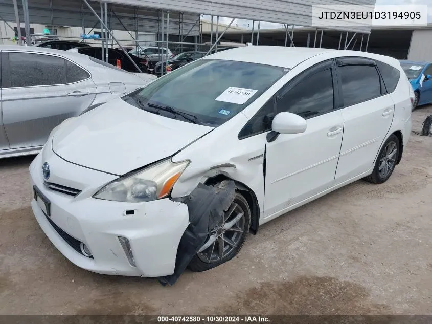 2013 Toyota Prius V Five VIN: JTDZN3EU1D3194905 Lot: 40742580