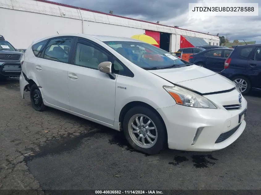 2013 Toyota Prius V Three VIN: JTDZN3EU8D3278588 Lot: 40836582