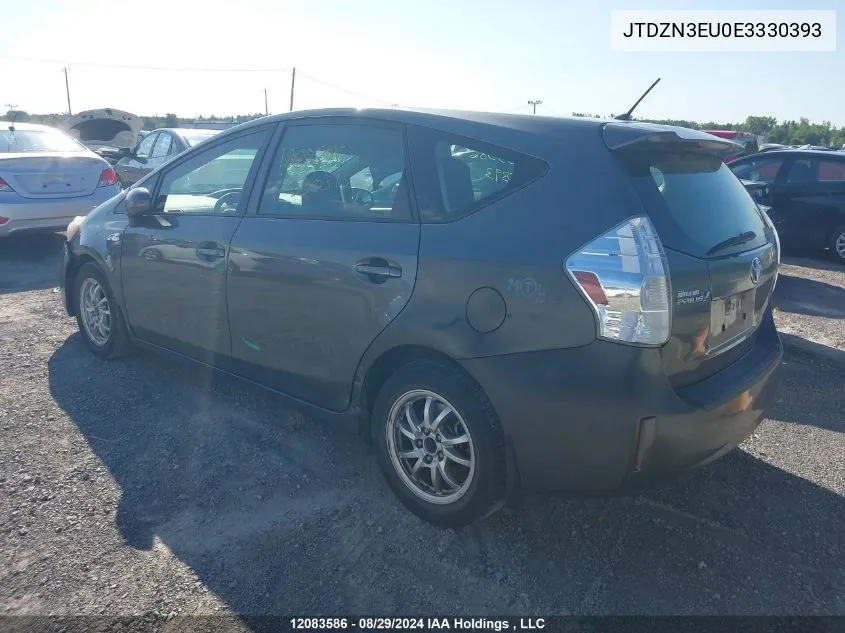 2014 Toyota Prius V VIN: JTDZN3EU0E3330393 Lot: 12083586