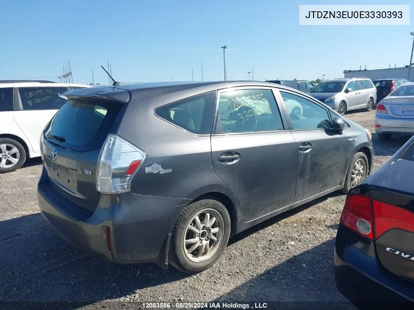 2014 Toyota Prius V VIN: JTDZN3EU0E3330393 Lot: 12083586