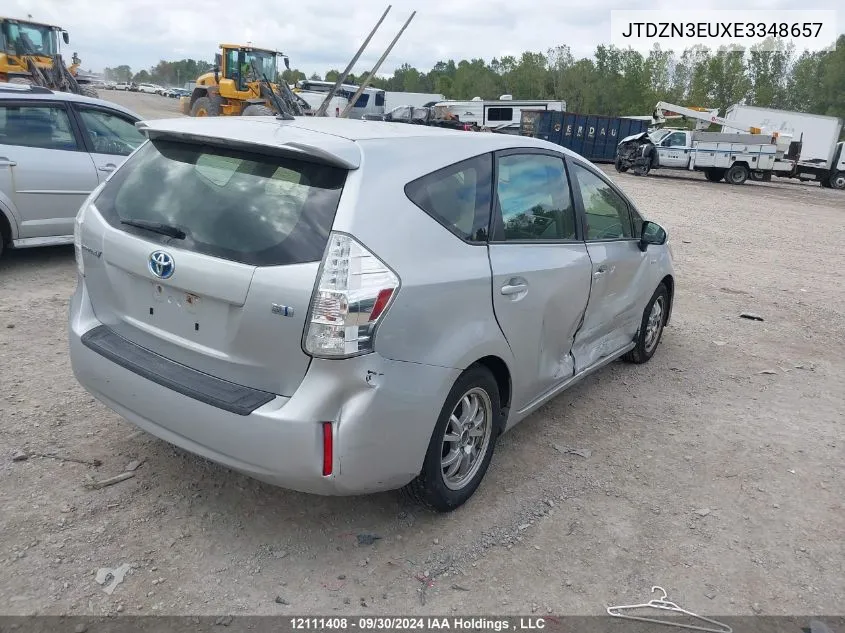 2014 Toyota Prius V VIN: JTDZN3EUXE3348657 Lot: 12111408