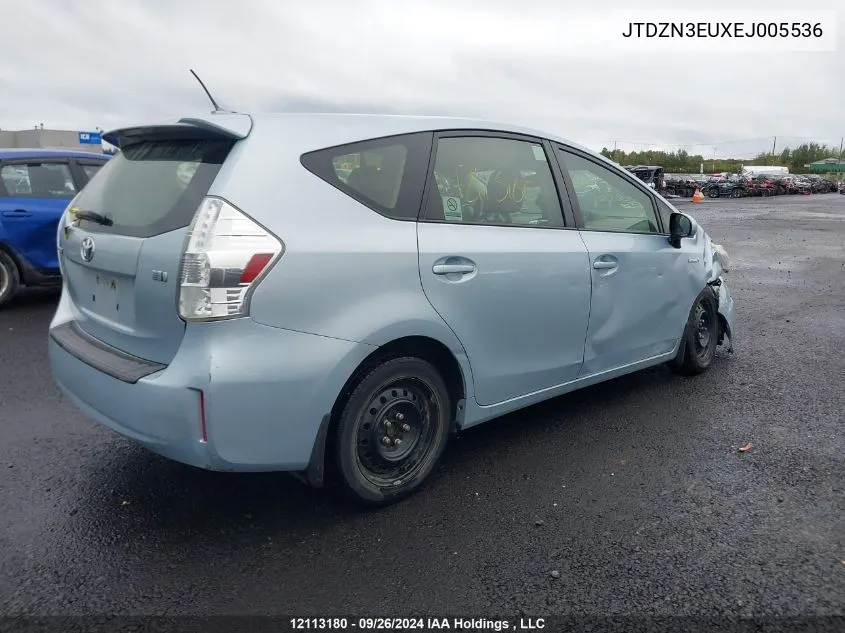 2014 Toyota Prius V VIN: JTDZN3EUXEJ005536 Lot: 12113180