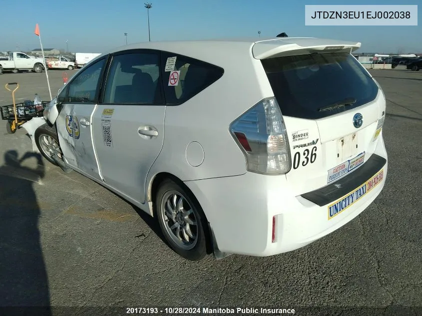 JTDZN3EU1EJ002038 2014 Toyota Prius V