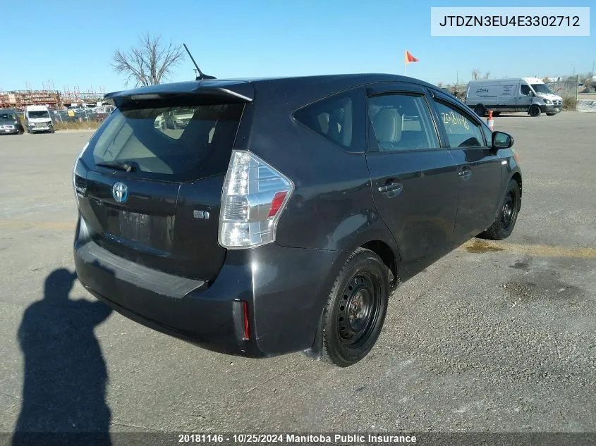 2014 Toyota Prius V VIN: JTDZN3EU4E3302712 Lot: 20181146