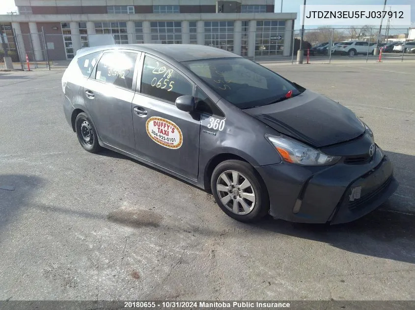 2015 Toyota Prius V VIN: JTDZN3EU5FJ037912 Lot: 20180655