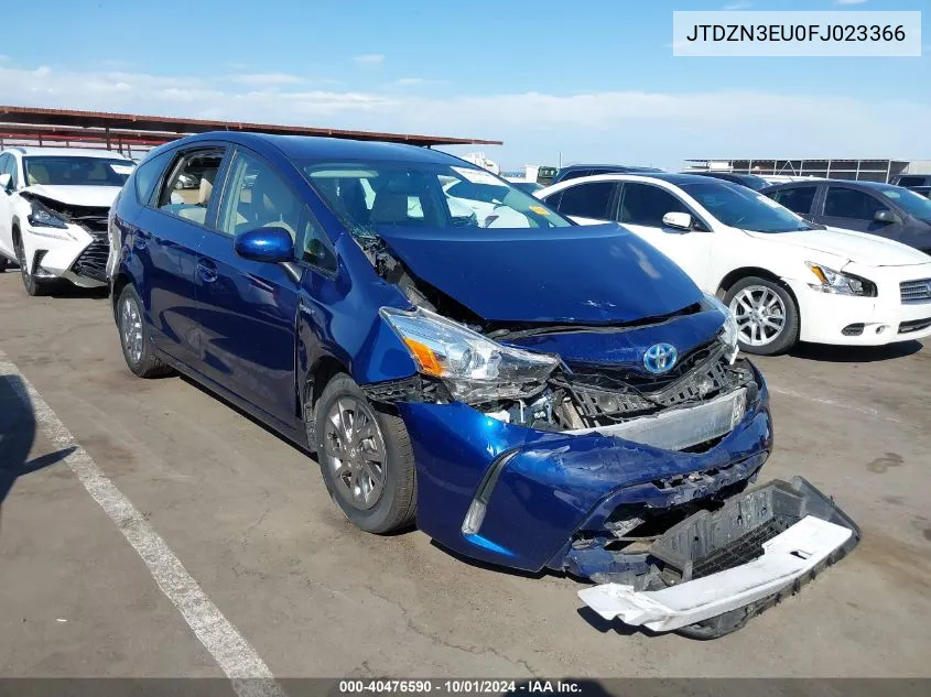 2015 Toyota Prius V Four VIN: JTDZN3EU0FJ023366 Lot: 40476590