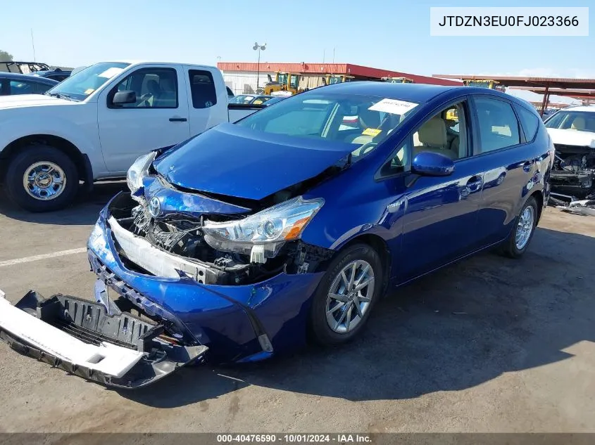 2015 Toyota Prius V Four VIN: JTDZN3EU0FJ023366 Lot: 40476590