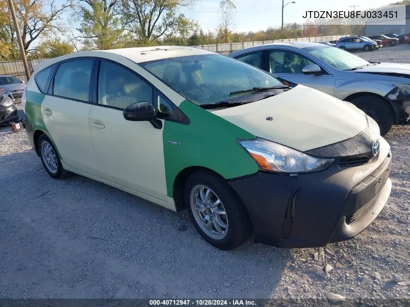 JTDZN3EU8FJ033451 2015 Toyota Prius V Two