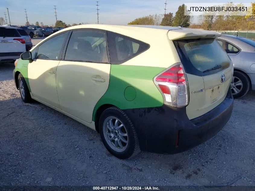 2015 Toyota Prius V Two VIN: JTDZN3EU8FJ033451 Lot: 40712947