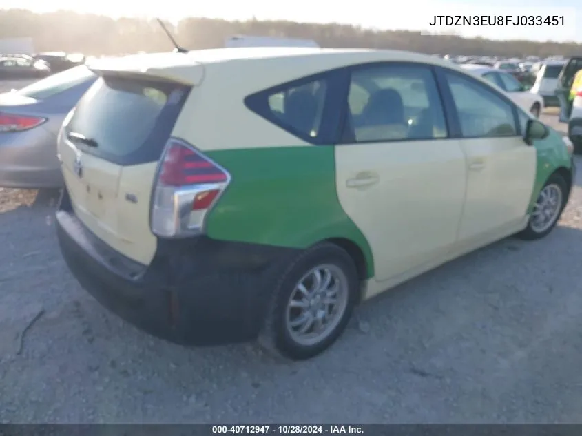 JTDZN3EU8FJ033451 2015 Toyota Prius V Two