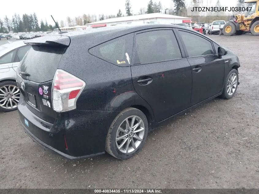 2015 Toyota Prius V VIN: JTDZN3EU4FJ038047 Lot: 40834435