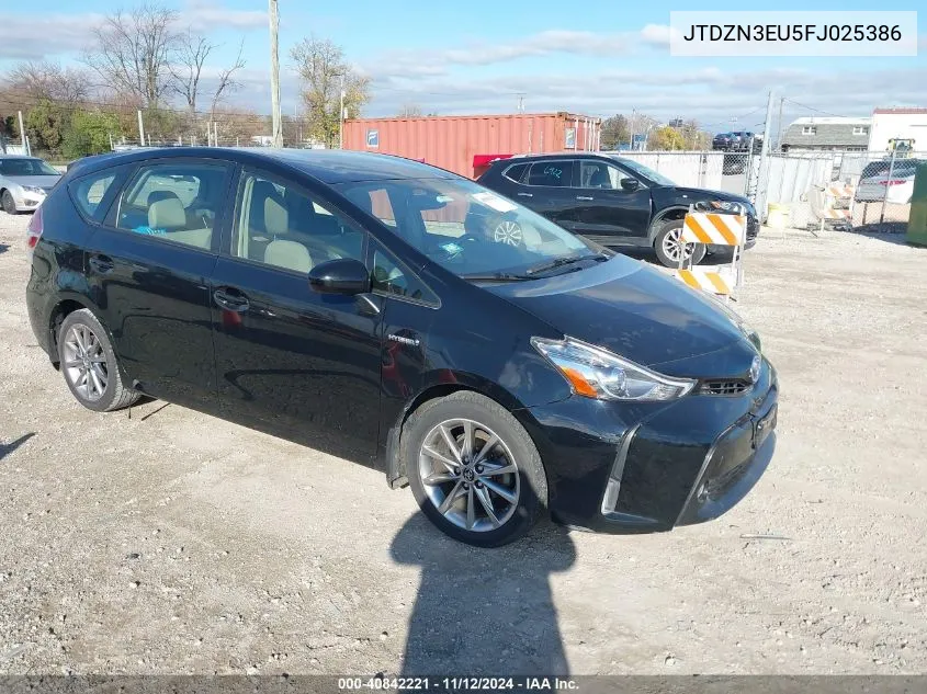 2015 Toyota Prius V Five VIN: JTDZN3EU5FJ025386 Lot: 40842221