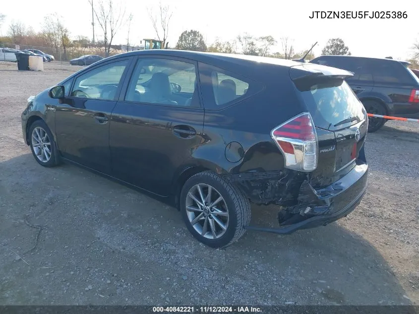 2015 Toyota Prius V Five VIN: JTDZN3EU5FJ025386 Lot: 40842221