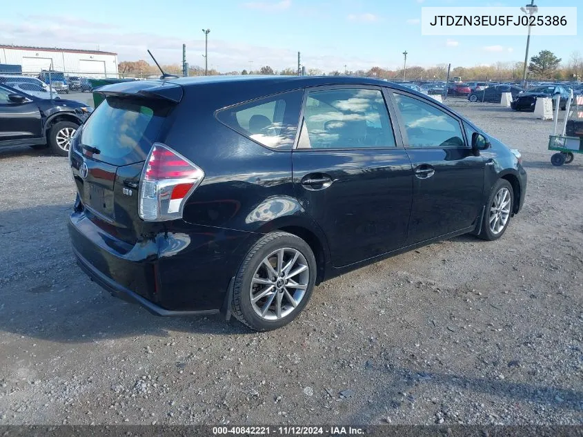 2015 Toyota Prius V Five VIN: JTDZN3EU5FJ025386 Lot: 40842221