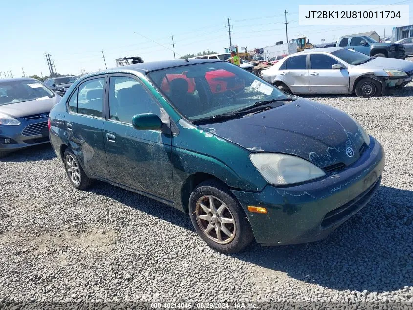 2001 Toyota Prius VIN: JT2BK12U810011704 Lot: 40214046