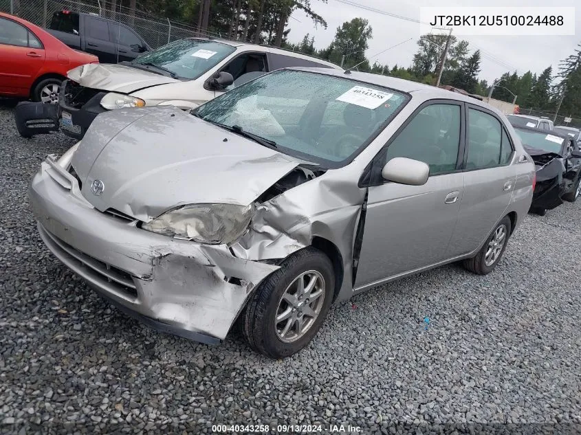 2001 Toyota Prius VIN: JT2BK12U510024488 Lot: 40343258