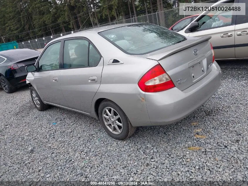 2001 Toyota Prius VIN: JT2BK12U510024488 Lot: 40343258