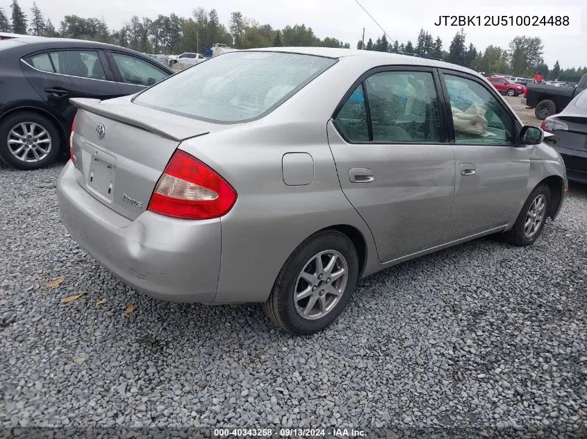 2001 Toyota Prius VIN: JT2BK12U510024488 Lot: 40343258