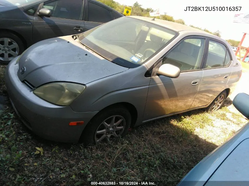 2001 Toyota Prius VIN: JT2BK12U510016357 Lot: 40632883