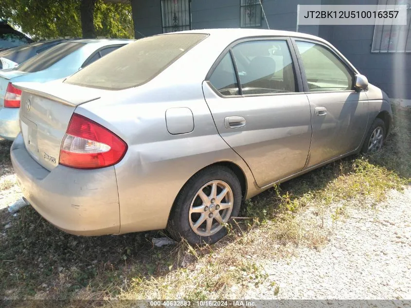 2001 Toyota Prius VIN: JT2BK12U510016357 Lot: 40632883