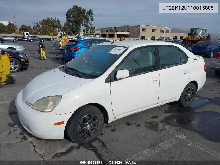 2001 Toyota Prius VIN: JT2BK12U110015805 Lot: 40756691