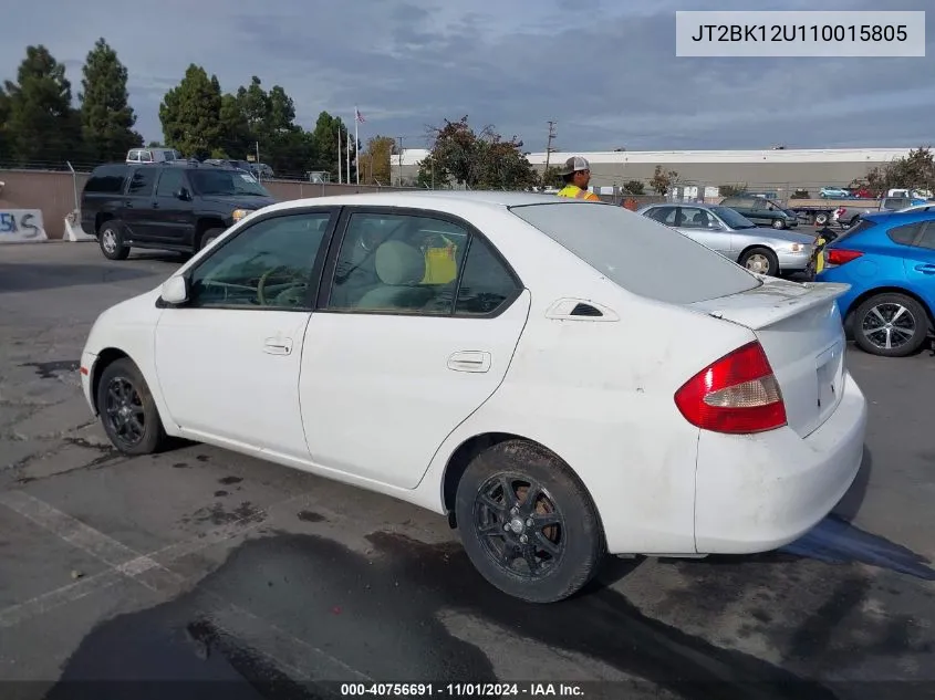 2001 Toyota Prius VIN: JT2BK12U110015805 Lot: 40756691