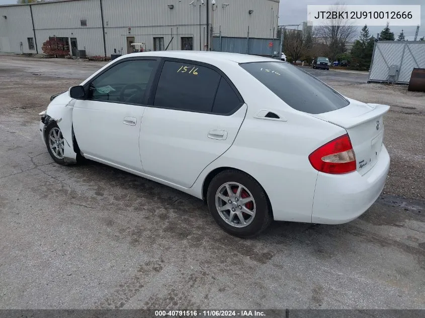 2001 Toyota Prius VIN: JT2BK12U910012666 Lot: 40791516