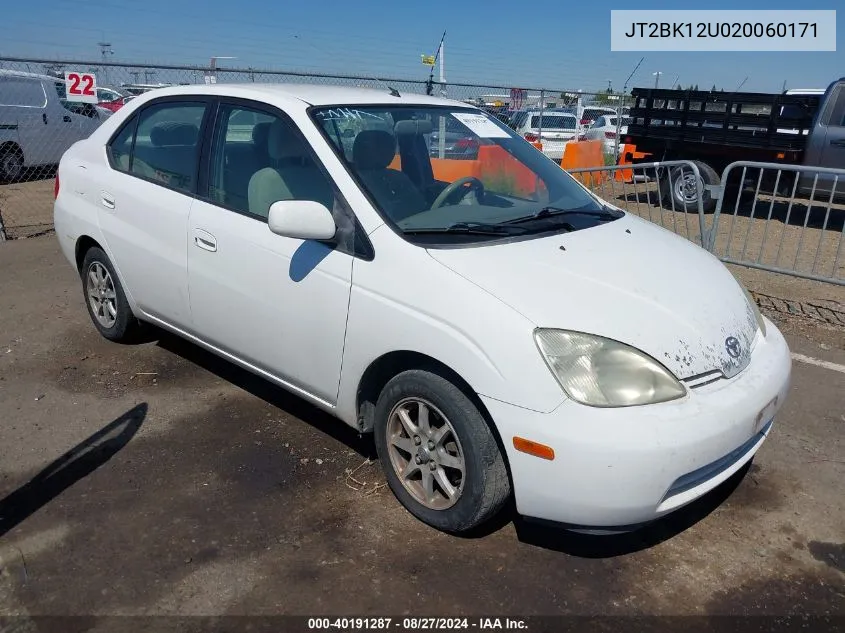 JT2BK12U020060171 2002 Toyota Prius