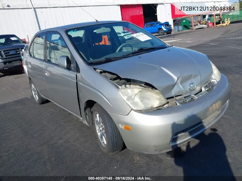 2002 Toyota Prius VIN: JT2BK12U120048384 Lot: 40357148