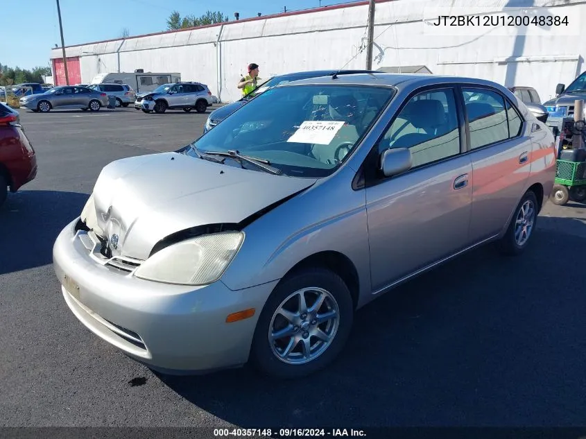 2002 Toyota Prius VIN: JT2BK12U120048384 Lot: 40357148