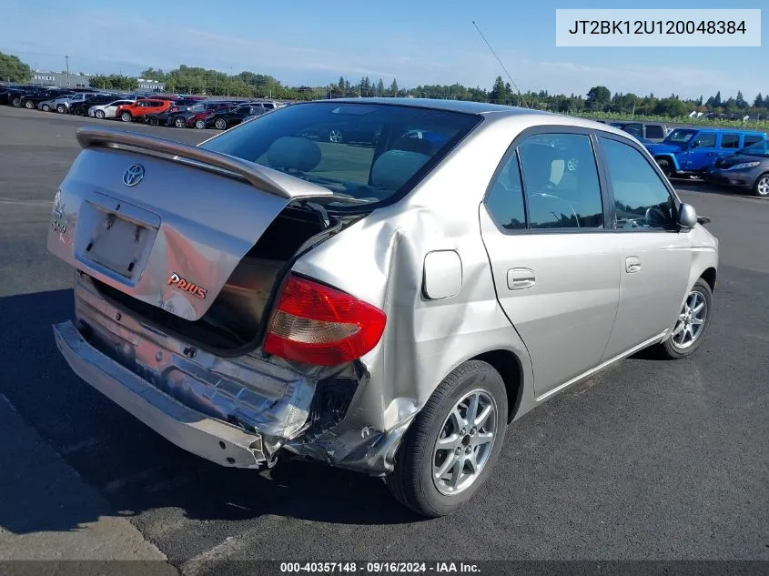 2002 Toyota Prius VIN: JT2BK12U120048384 Lot: 40357148