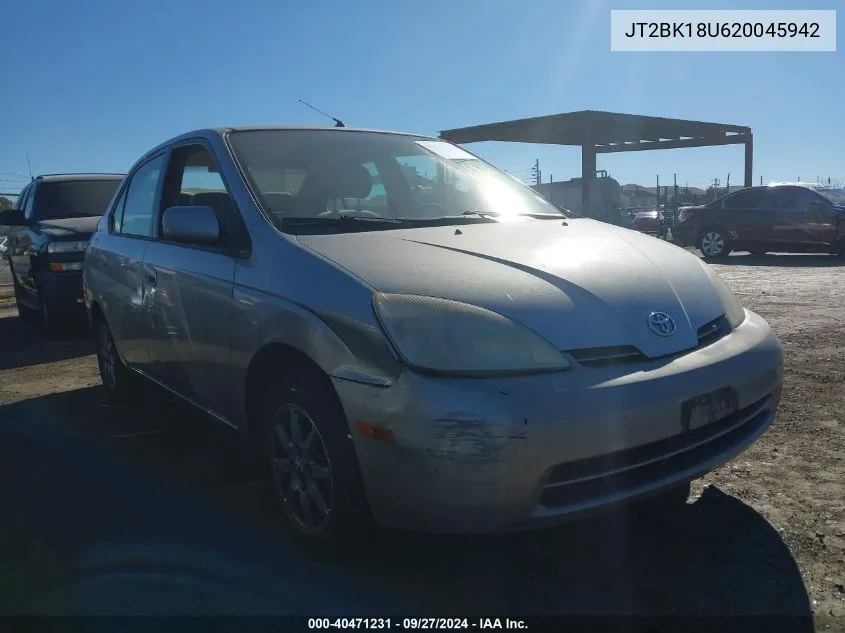 2002 Toyota Prius VIN: JT2BK18U620045942 Lot: 40471231