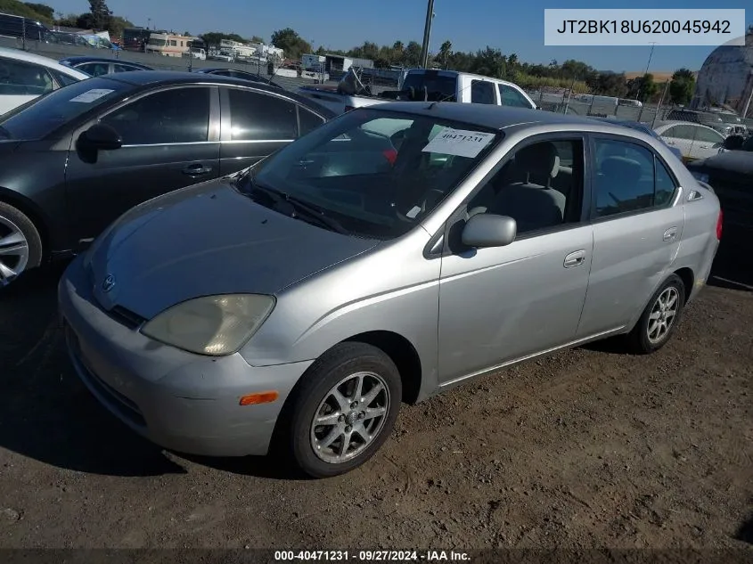 2002 Toyota Prius VIN: JT2BK18U620045942 Lot: 40471231