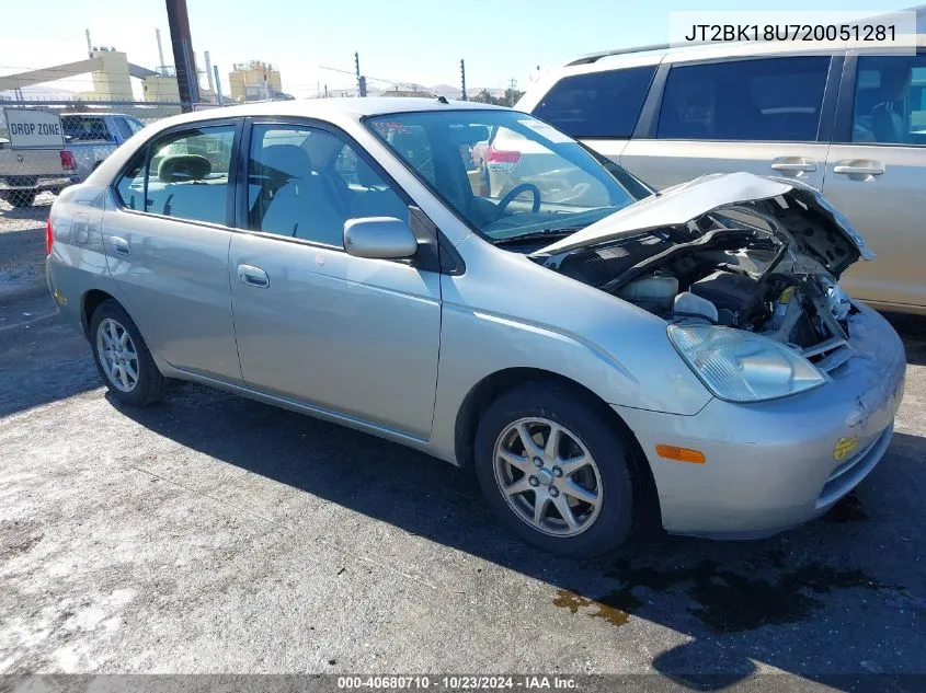 2002 Toyota Prius VIN: JT2BK18U720051281 Lot: 40680710