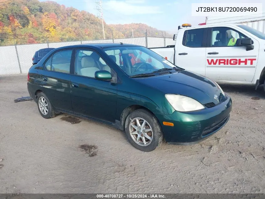 2002 Toyota Prius VIN: JT2BK18U720069490 Lot: 40708727