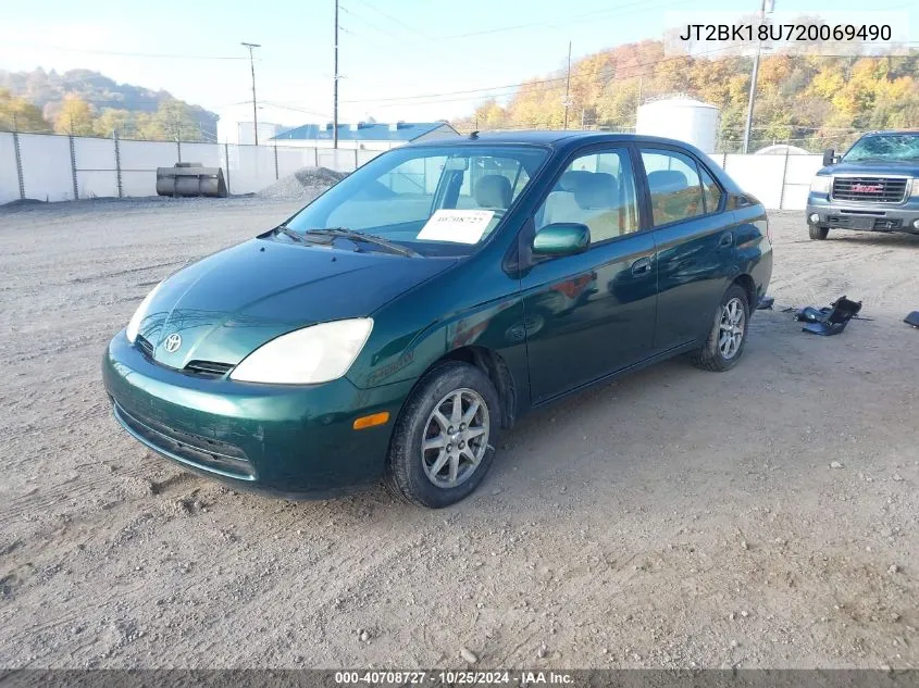 2002 Toyota Prius VIN: JT2BK18U720069490 Lot: 40708727