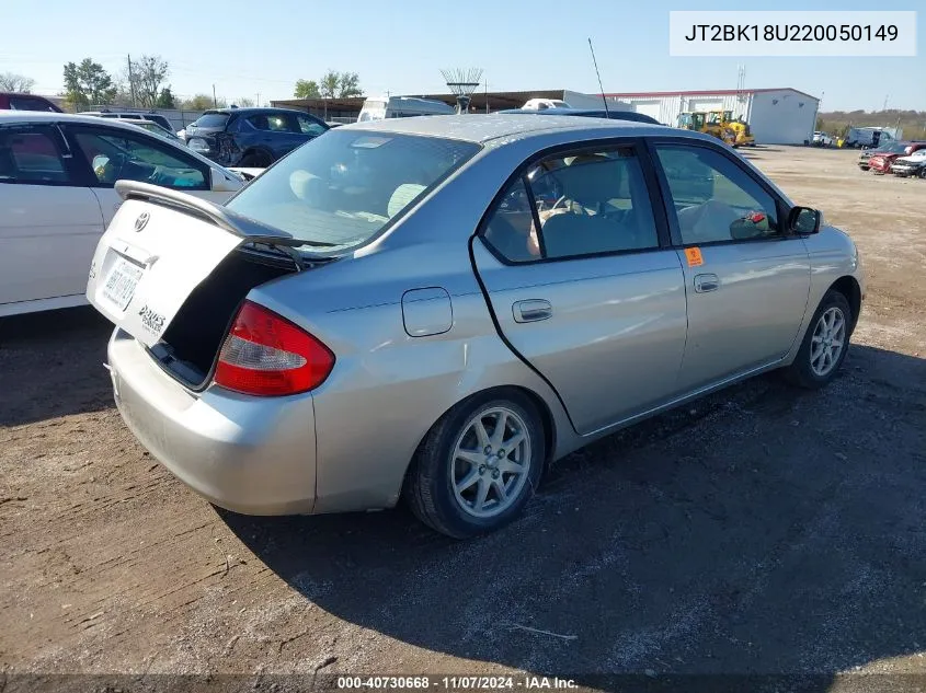 2002 Toyota Prius VIN: JT2BK18U220050149 Lot: 40730668