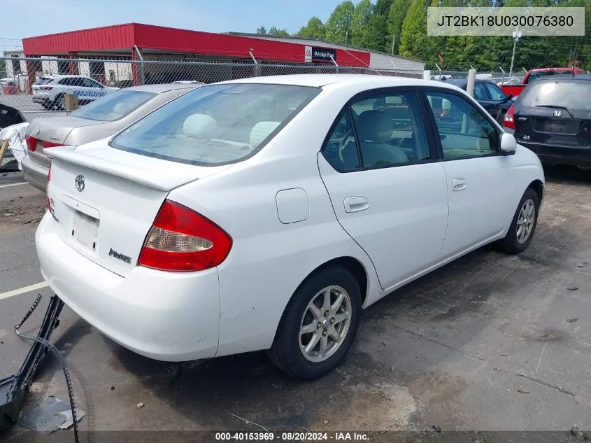 2003 Toyota Prius VIN: JT2BK18U030076380 Lot: 40153969