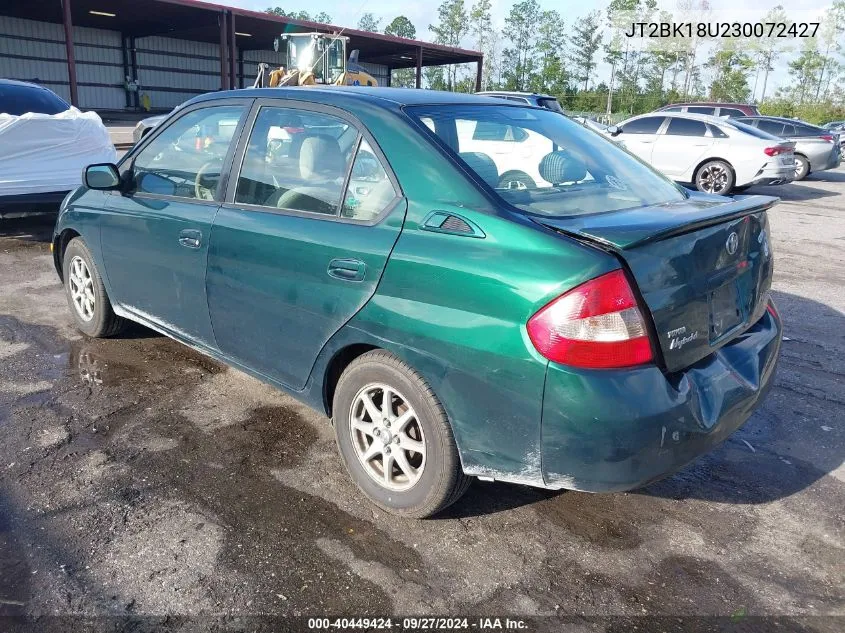 2003 Toyota Prius VIN: JT2BK18U230072427 Lot: 40449424