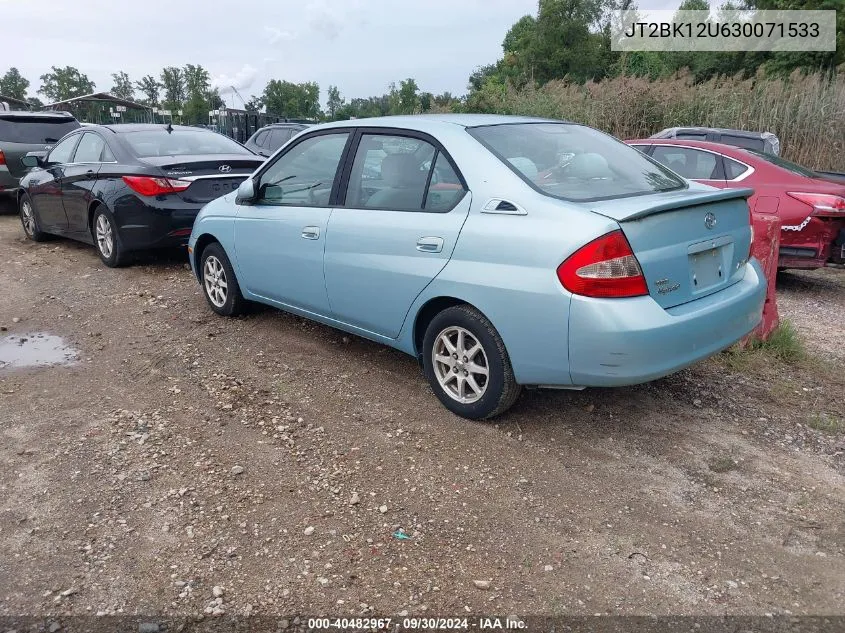 2003 Toyota Prius VIN: JT2BK12U630071533 Lot: 40482967