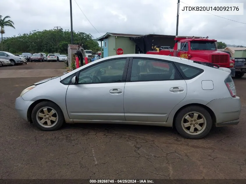 2004 Toyota Prius VIN: JTDKB20U140092176 Lot: 39268745