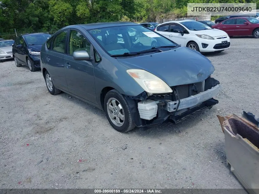 2004 Toyota Prius VIN: JTDKB22U740009640 Lot: 39500159