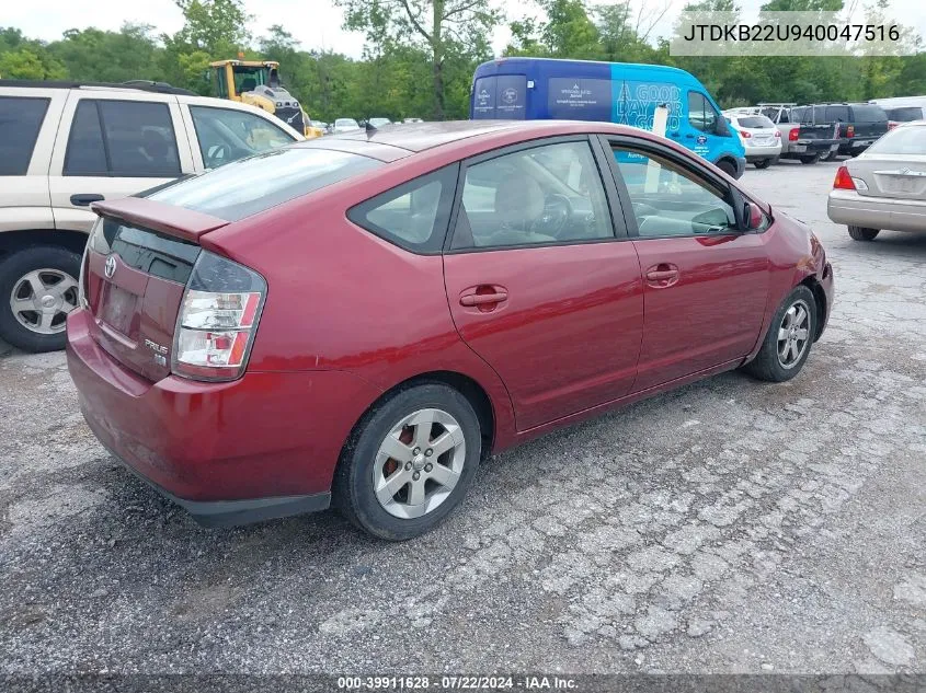 JTDKB22U940047516 2004 Toyota Prius