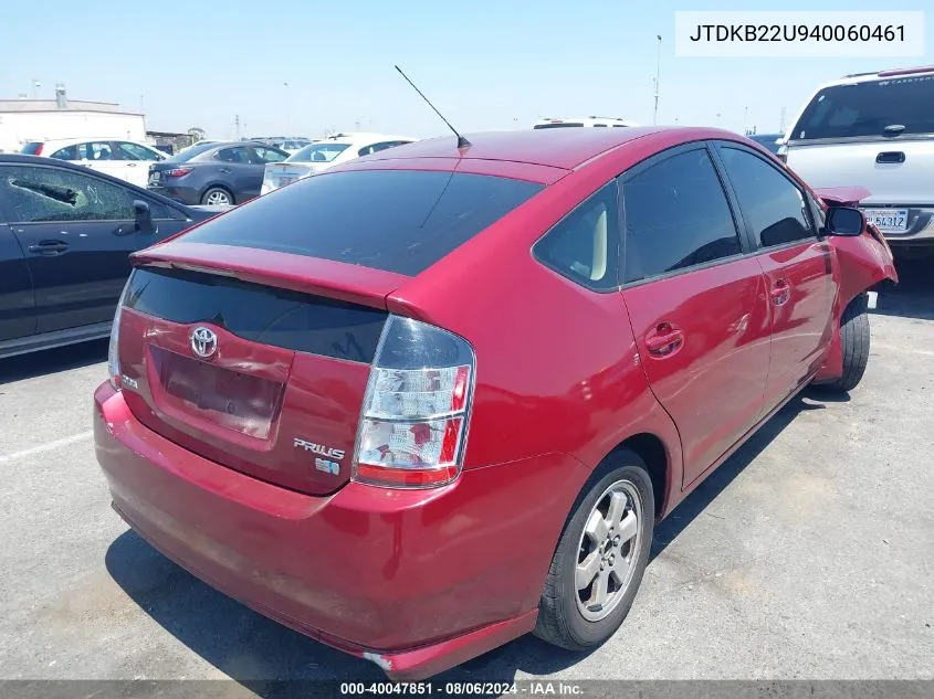 JTDKB22U940060461 2004 Toyota Prius