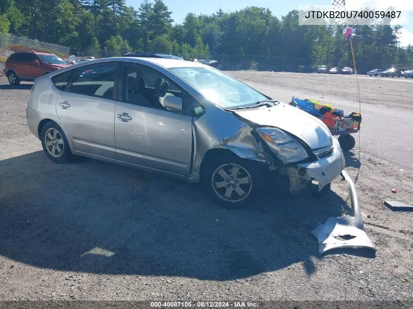 2004 Toyota Prius VIN: JTDKB20U740059487 Lot: 40087105