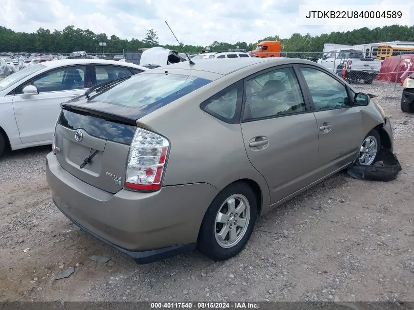 JTDKB22U840004589 2004 Toyota Prius