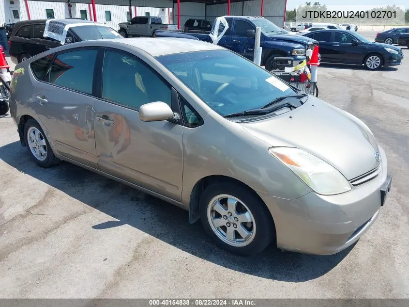 2004 Toyota Prius VIN: JTDKB20U240102701 Lot: 40154838