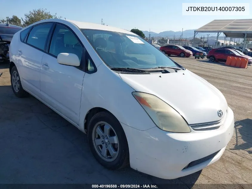 2004 Toyota Prius VIN: JTDKB20U140007305 Lot: 40196588