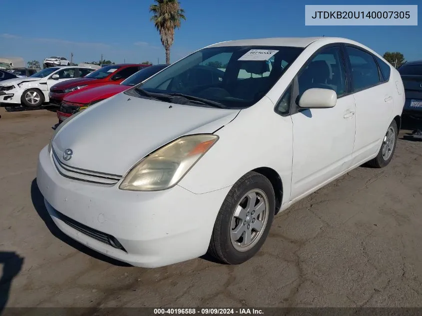 2004 Toyota Prius VIN: JTDKB20U140007305 Lot: 40196588