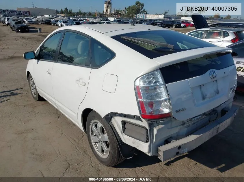 2004 Toyota Prius VIN: JTDKB20U140007305 Lot: 40196588